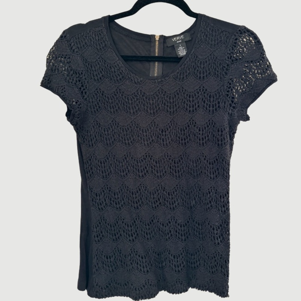 Verve Black Lace Top Size Small